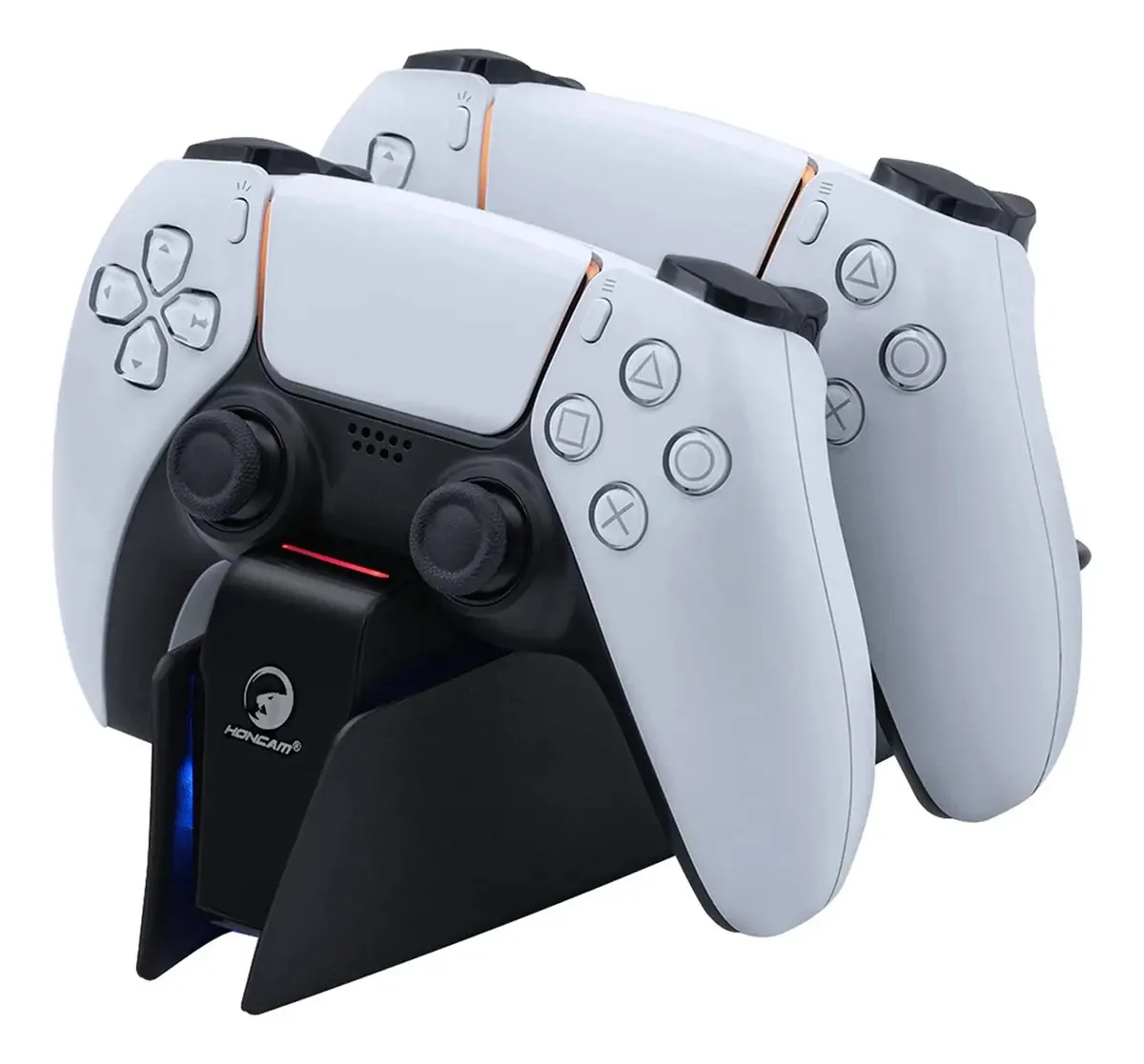 Carregador Duplo Mcbazel Para Ps5, Carregador De Controlador Estação De Carga Rápida Adaptador De Carga Usb Type C Com Indicador Led Para Controlador Playstation 5 Dualsense - Preto