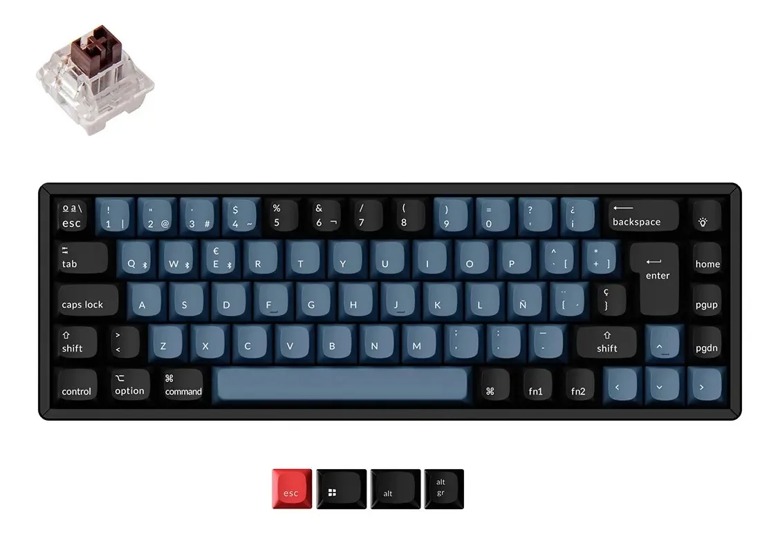 Teclado mecânico Keychron K6 Pro Esp Rgb Bluetooth Sw/Brown Cor do teclado mecânico: preto, idioma espanhol, Espanha