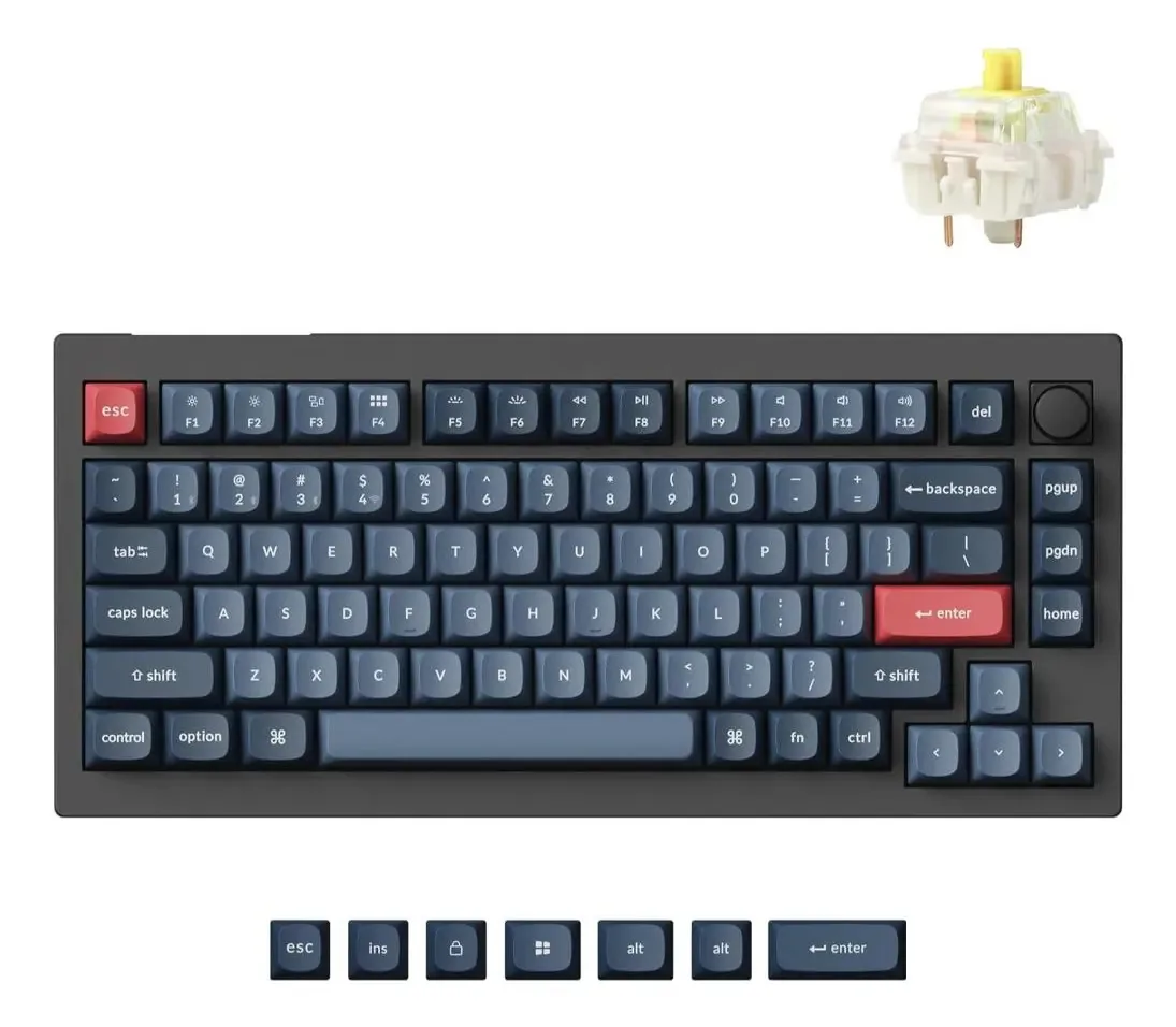 Teclado mecânico sem fio Keychron V1 Max Teclado ergonômico 4895248870555 Idioma Inglês EUA