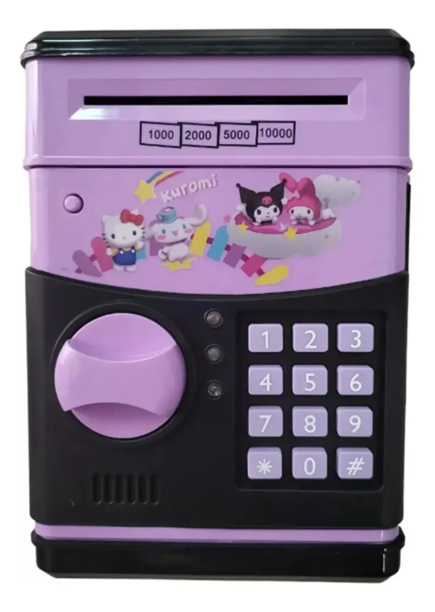 Cofrinho eletrônico Kuromi com som roxo
