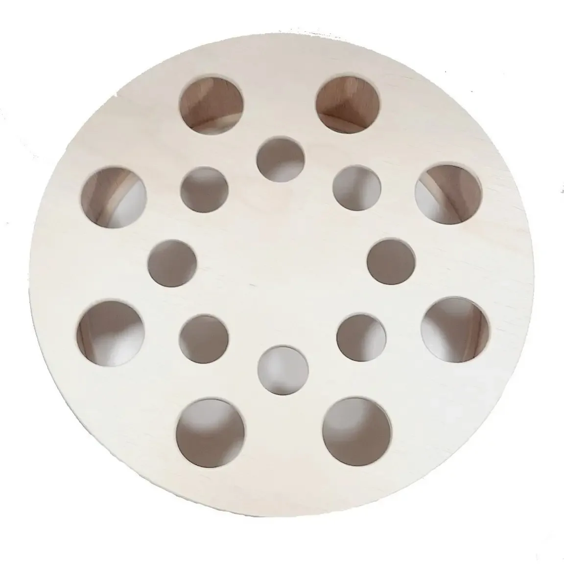 Carretilha De Madeira Grande P/ Pipa 45 Cm Diâmetro 16 Furos