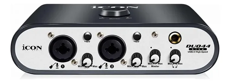 Interface De Áudio Icon Usb/midi 2 Canais Compatível Celular Cor Preto