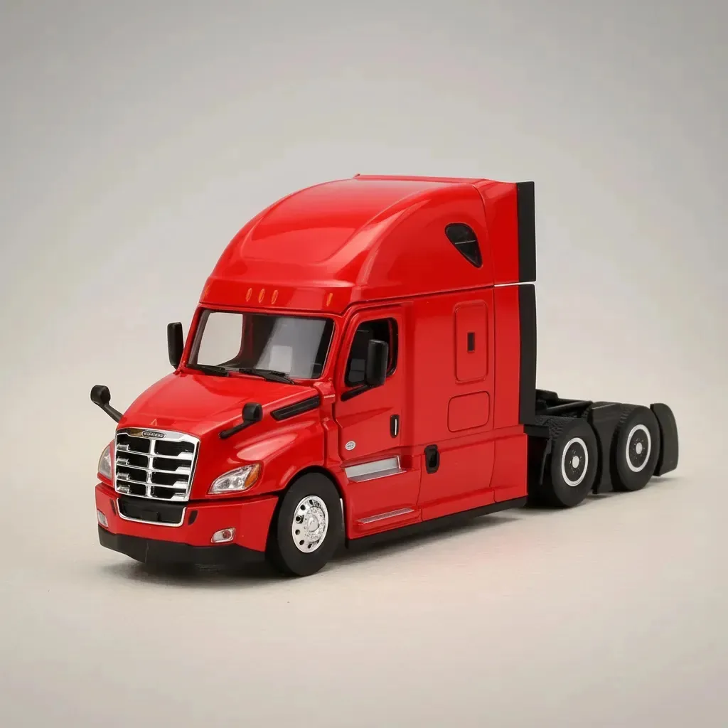 Miniatura Caminhão Freightliner Cascadia Diecast em Metal 1:50 Vermelho