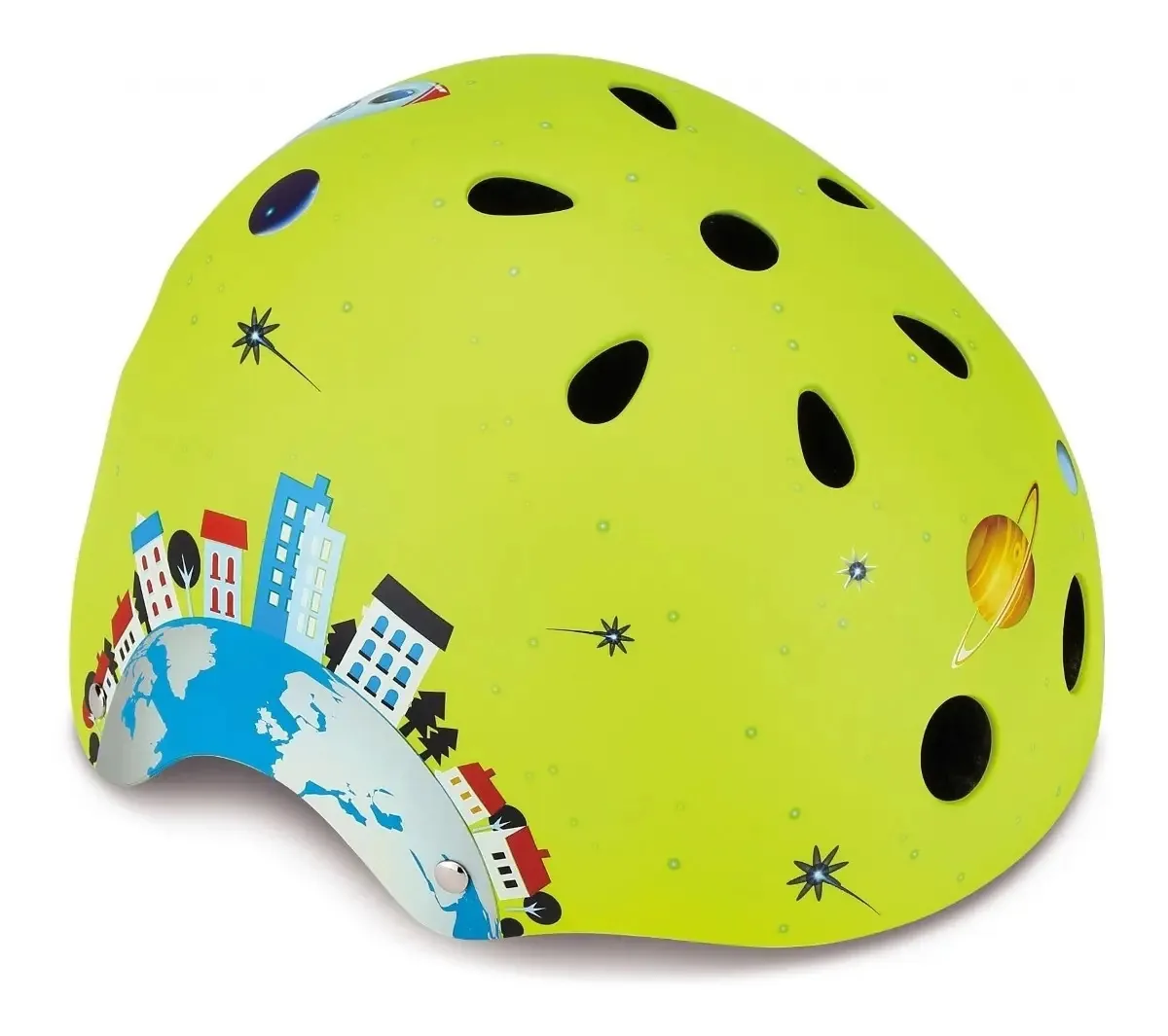 Capacete Globber Junior estampado em verde limão tamanho XXS/Xs