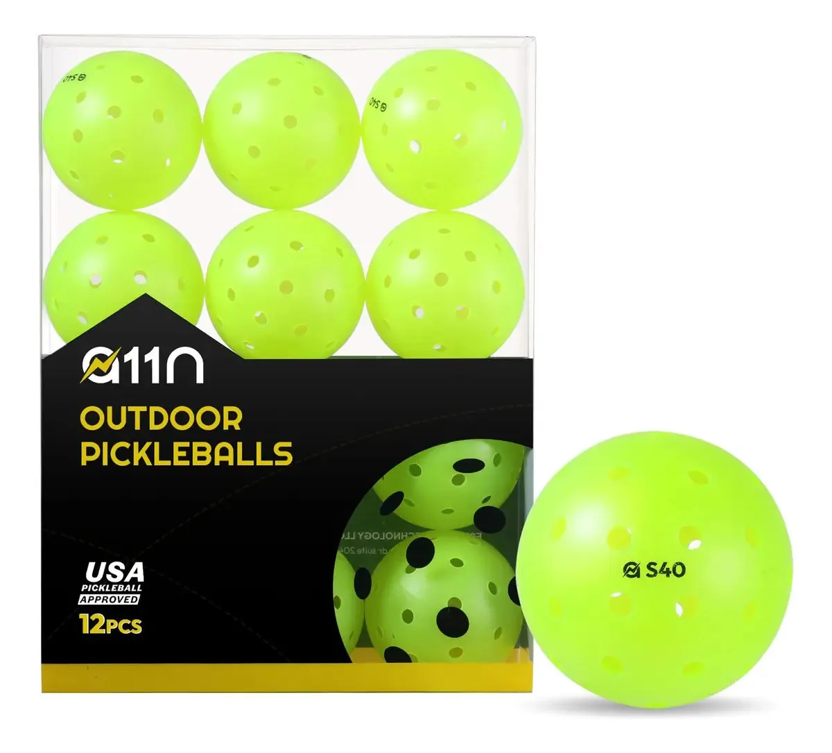 A11n S40 - Bolas de pickleball ao ar livre, aprovadas
