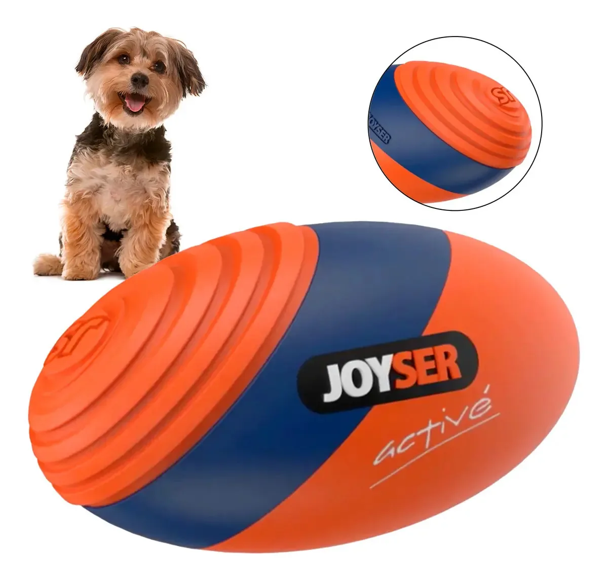 Bola de cachorro média Joyser Rugby Rugby Toy, cor laranja