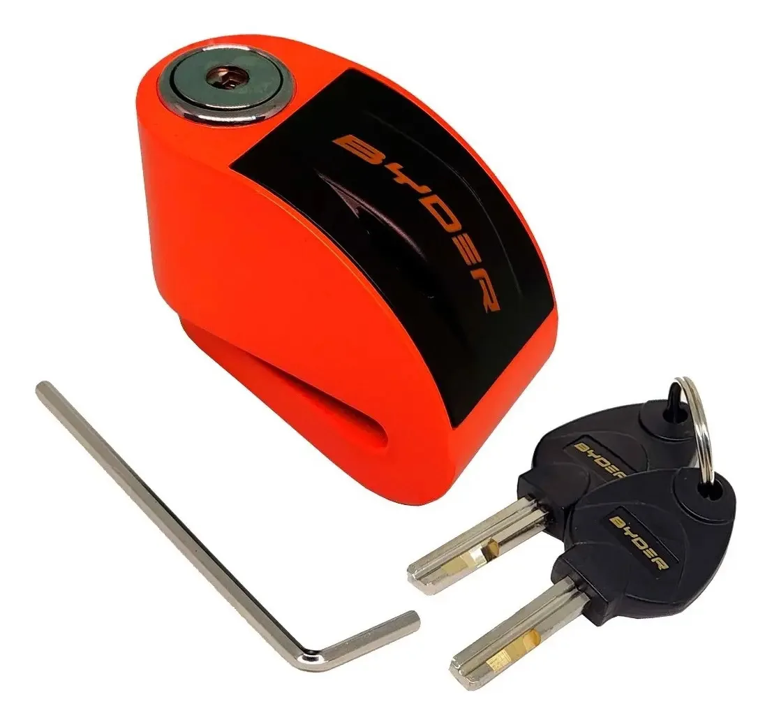 Trava De Disco Com Alarme Cadeado Antifurto Byder Byt6