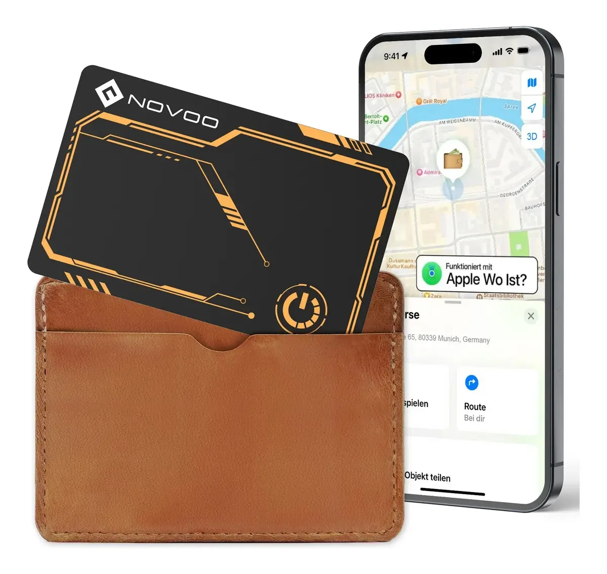 Localizador de objetos Novoo NFC1-207C-BY cor preta