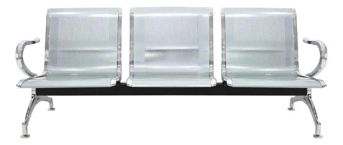 Banco tandem Dimobeler Metal de 3 lugares e 3 lugares com apoios de braços