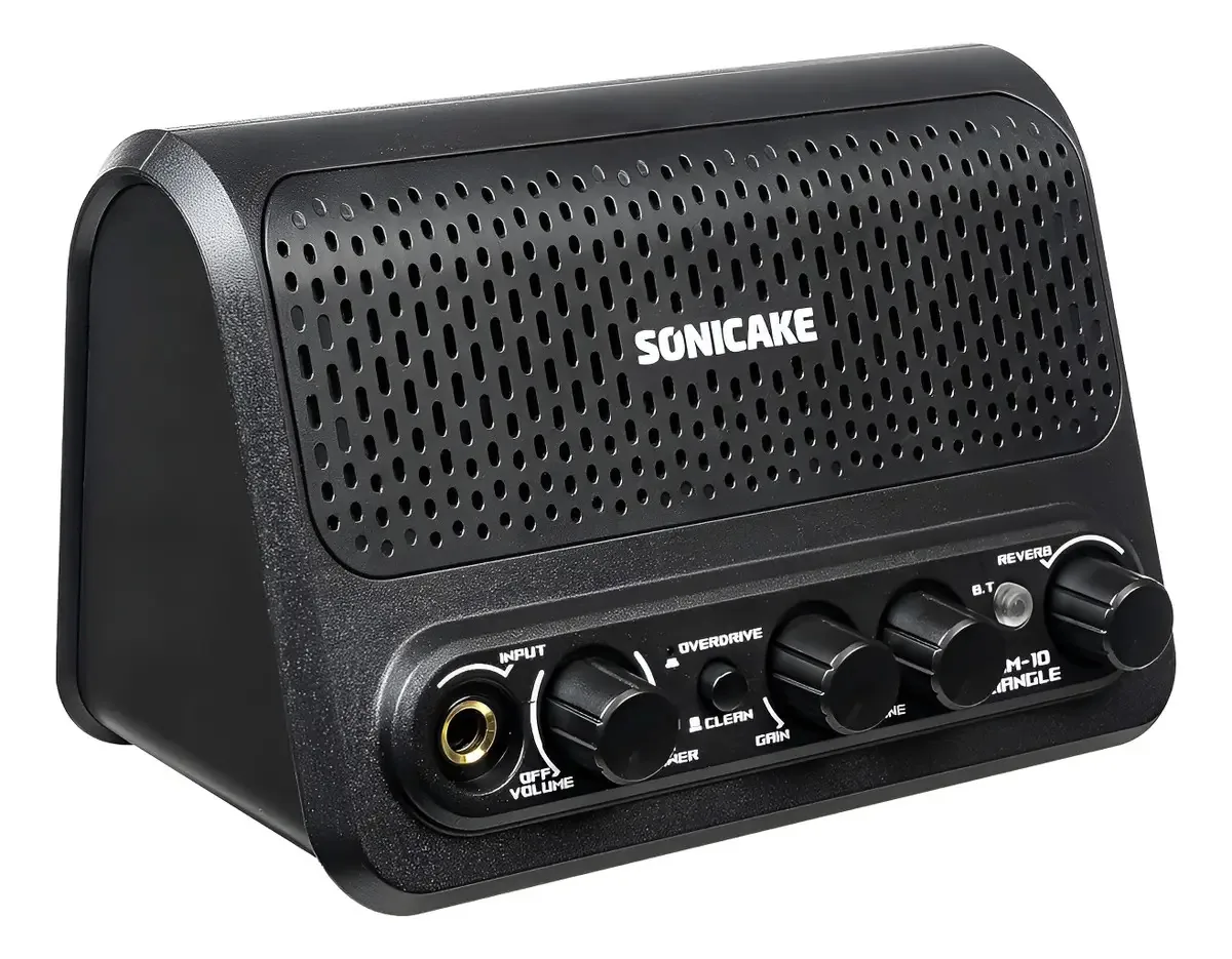 Amplificador de guitarra portátil de 10w com Bluetooth e preto