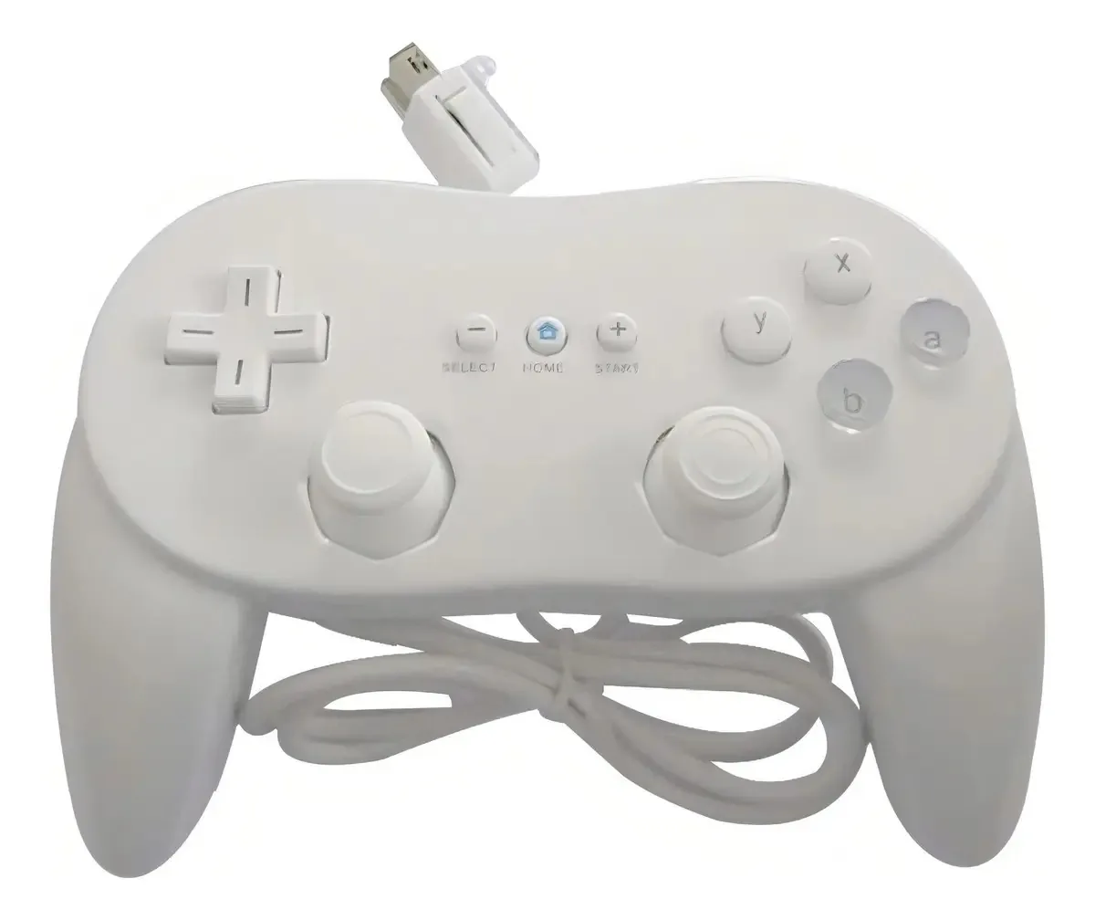 3 Controles Classic Controller Pro + Fonte Wii Cor Branco