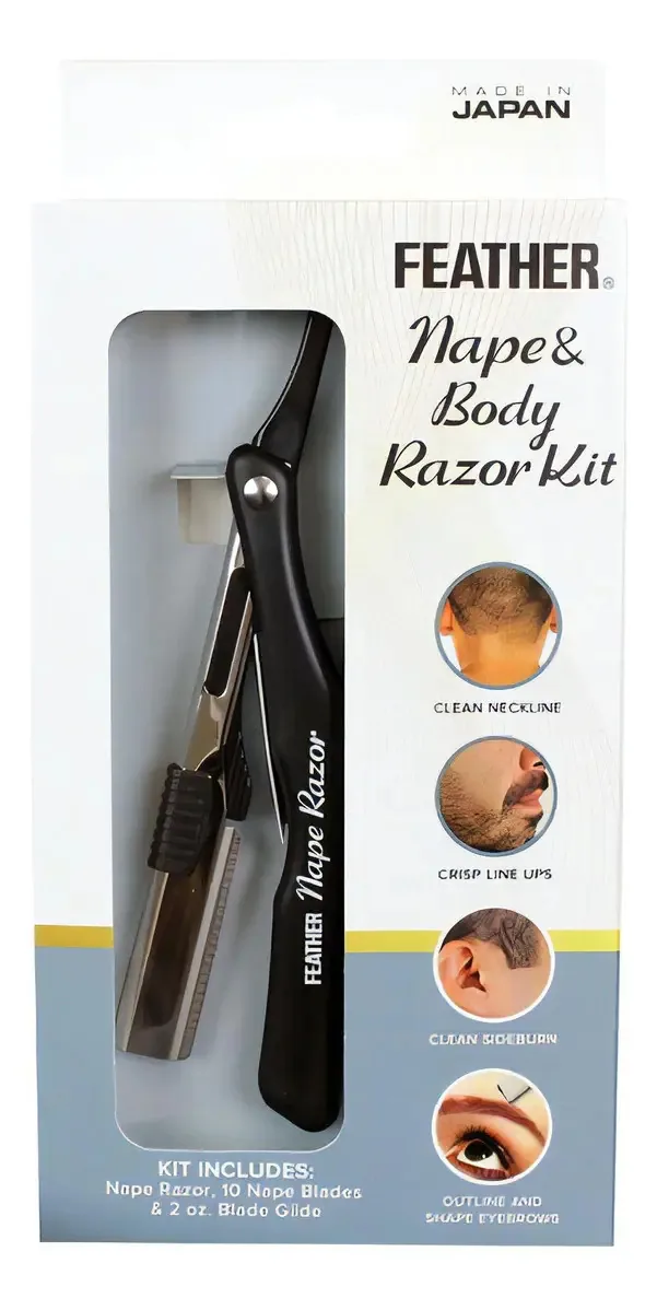 Lâmina de barbear pescoço e corpo, kit de barbear