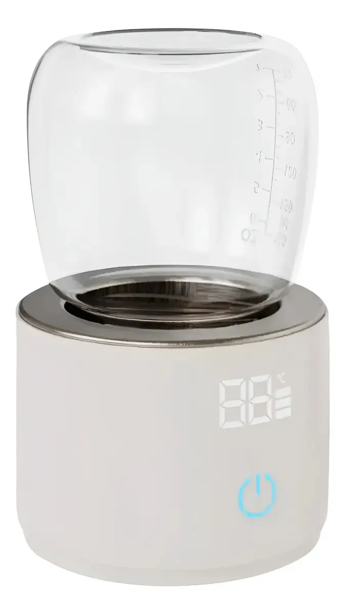 Aquecedor de leite portátil com display digital branco