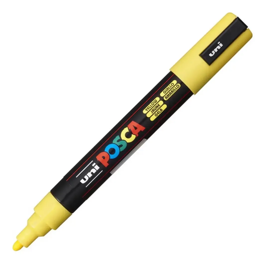 Marcador de bolas Uni Posca Point PC-5m Point 2,5 mm, cor amarela