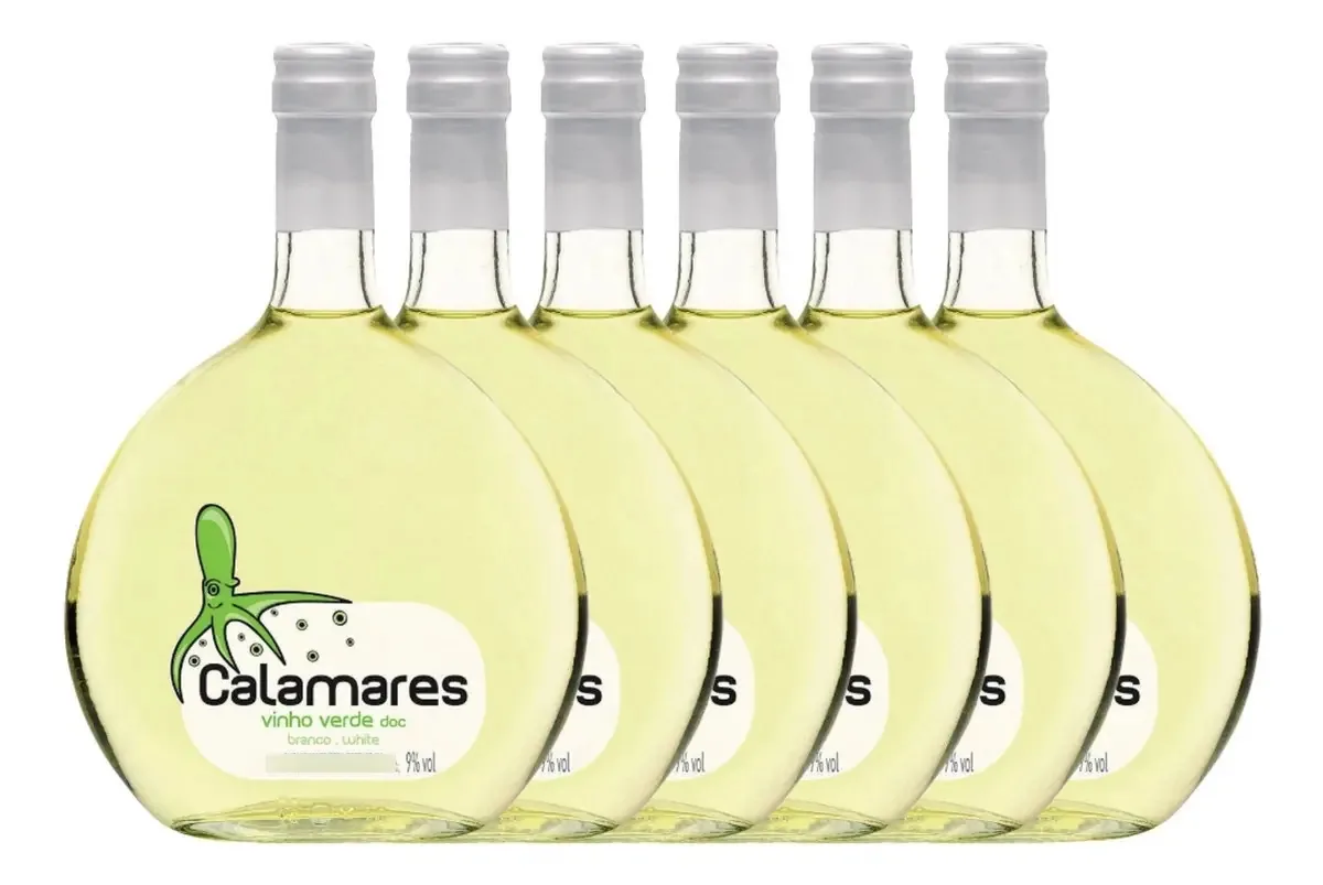 Kit 6x Vinhos Brancos Português Verde Calamares 750ml