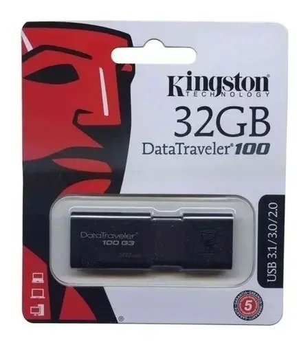 Pen Drive Kingston 32gb | Usb 3.0/2.0 | Data Traveler Cor Preto