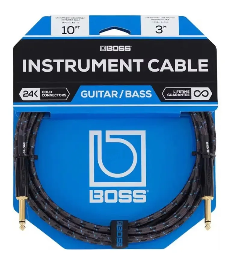 Cabo P10 Audio Guitarra 3m Roland Têxtil Bic 10 Blindado