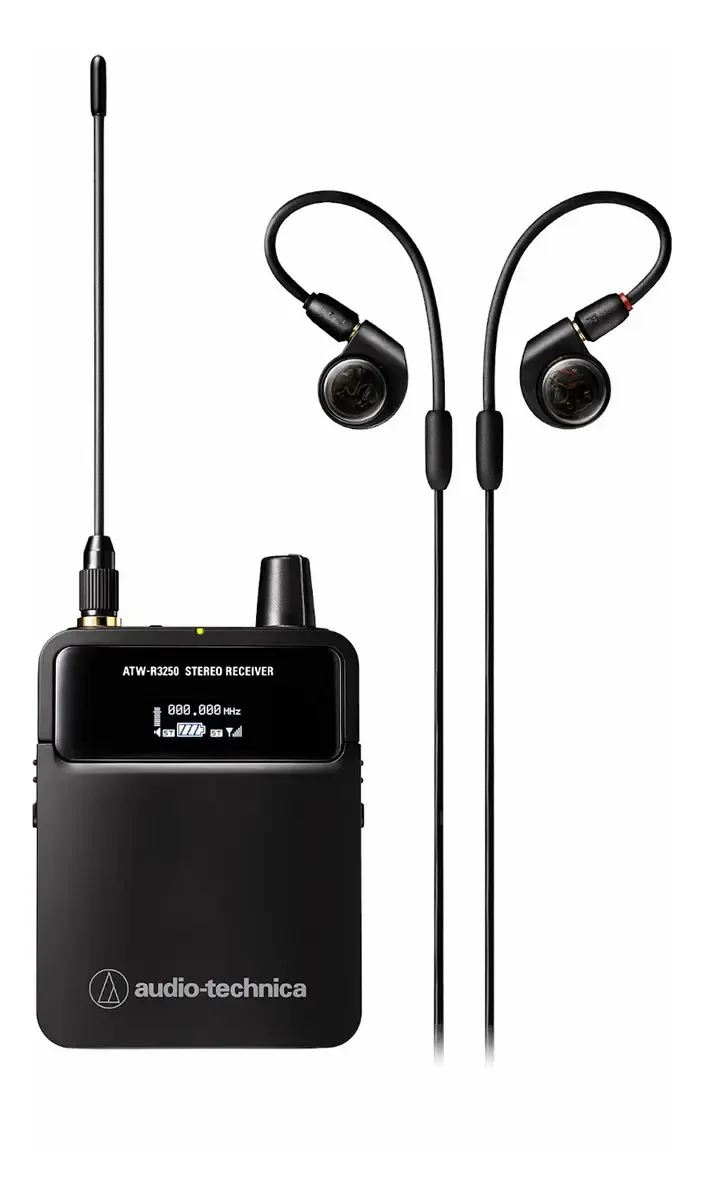Pacote corporal do receptor Audio-Technica ATW-R3250df2 com fones de ouvido