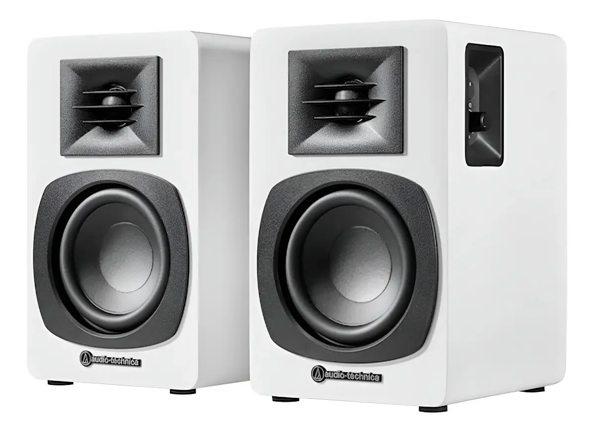 Alto-falantes de mesa brancos Audio-Technica AT-SP3xwh