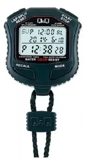 Cronômetro Relógio Q&q Hs45 Digital Profissional Lap Pt