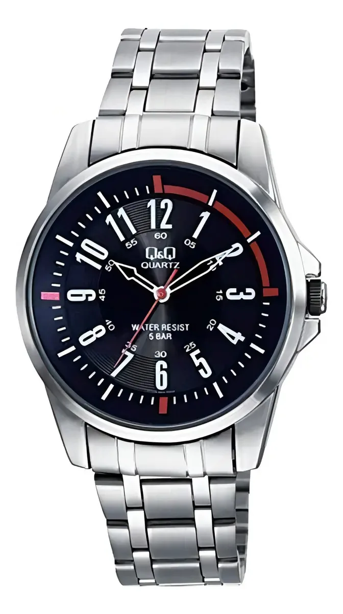 Q708j405y - Relógio masculino com anel de aço pebonado Q&q P/m