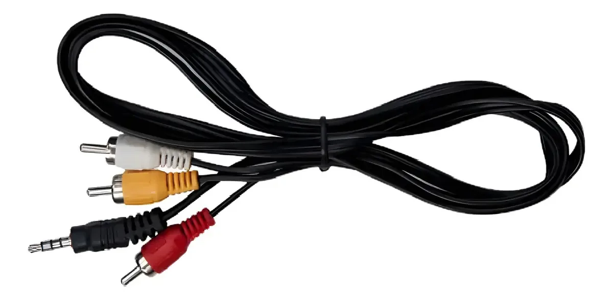 Adaptador RCA macho para 3, cabo de áudio e vídeo AV