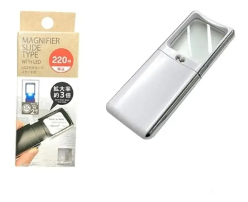 Lupa De Vidro Com Cabo E Luz 47mm