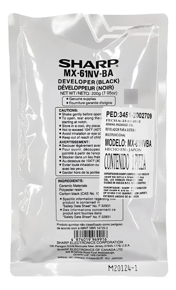 Desenvolvedor: Sharp MX61nv-ba, Cor: preto
