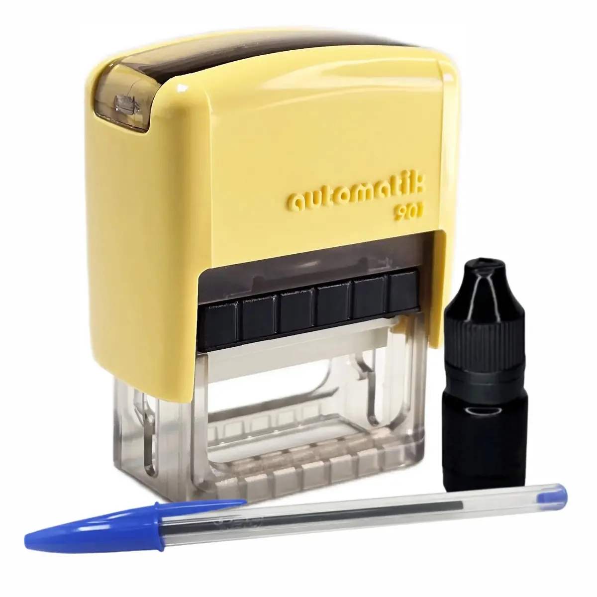 Selo automático Automatik 901 amarelo pastel com borracha livre