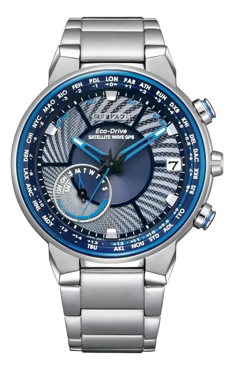 Relógio de satélite de luxo Citizen Eco Drive Sport CC3030-53l, cor da pulseira: prata