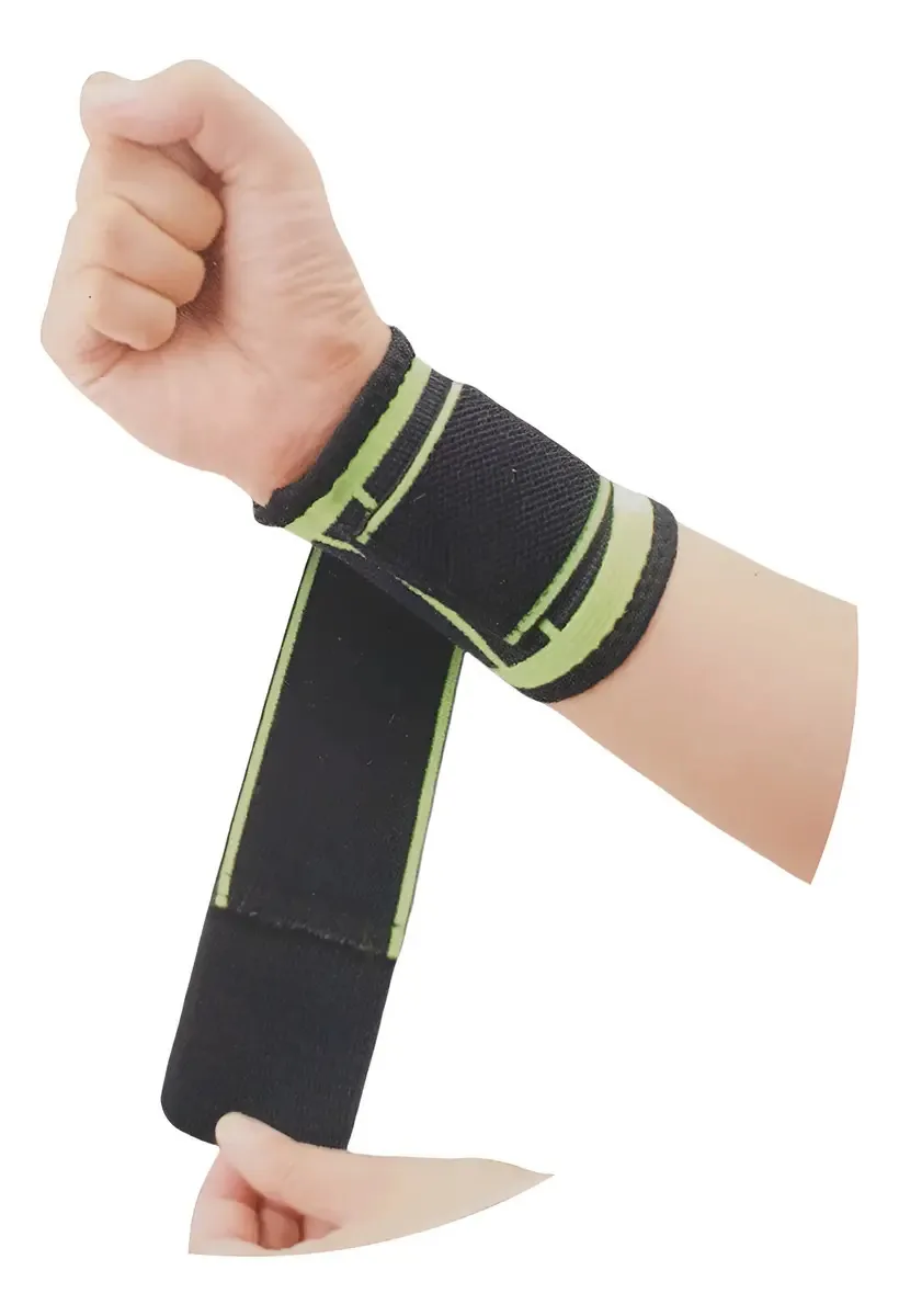 Pulseira ortopédica elástica, compressão, reabilitação, ginástica, cor preta, tamanho único