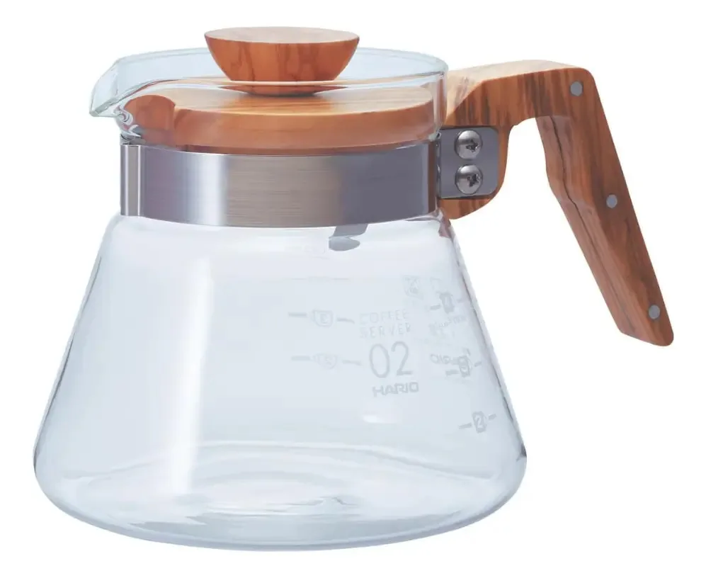 Cafeteira de madeira de oliva Hario V60, 600 ml
