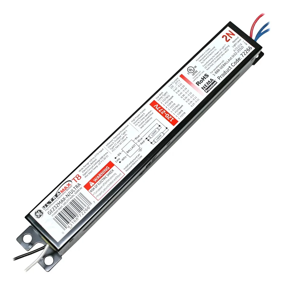 Reator eletrônico fluorescente de início instantâneo T8 de vários volts