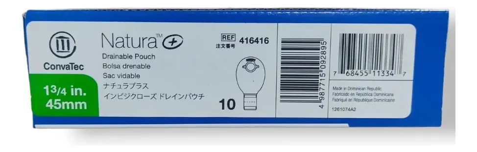 Bolsa de Colostomia 10 Transpa 45mm - Convatec. (416416) V/a