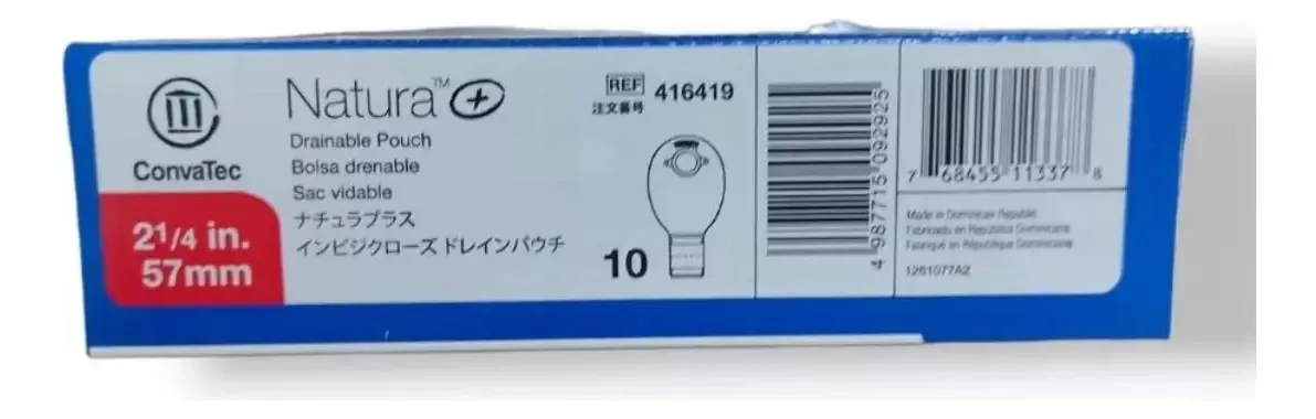 Bolsa de colostomia 10 Transpa 57 mm - Convatec. (416419) V/a cor branca
