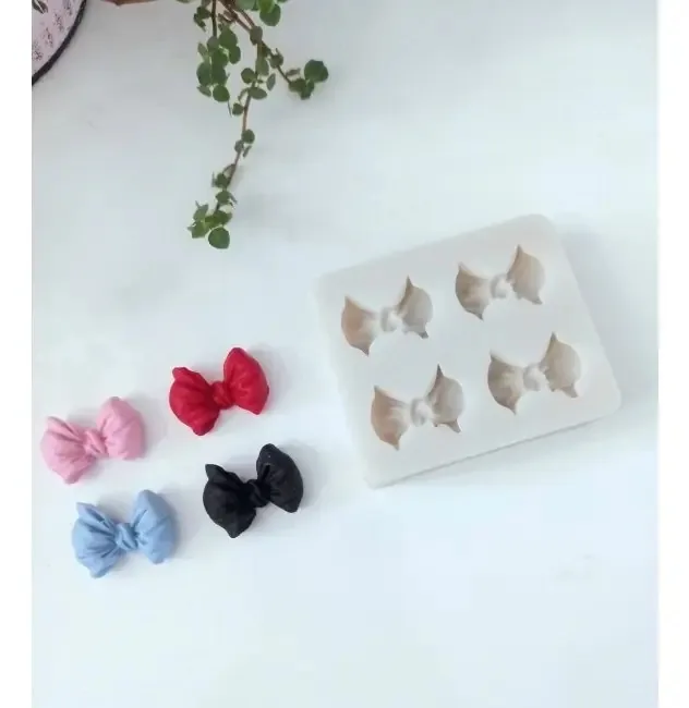 Molde De Silicone 4 Mini Laços