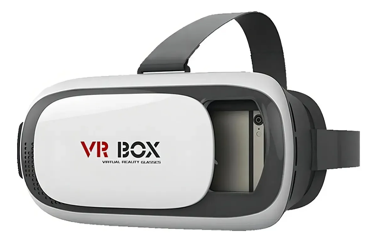 Óculos VR Box 2.0 Branco Realidade Virtual 3D com Controle para Smartphone