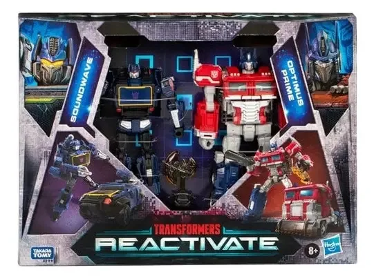 Pacote com 2 transformadores Optimus Prime Y Soundwave Reactivate