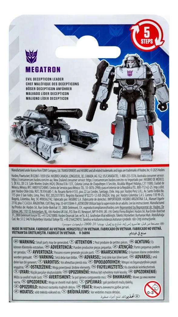 Figura de acción Megatron Transformadores Megatron F8588 de Hasbro Authentics