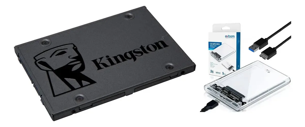 Hd Externo - Ssd Kingston A400 240gb + Case Usb 3.0 Sata 3 Cor Cinza