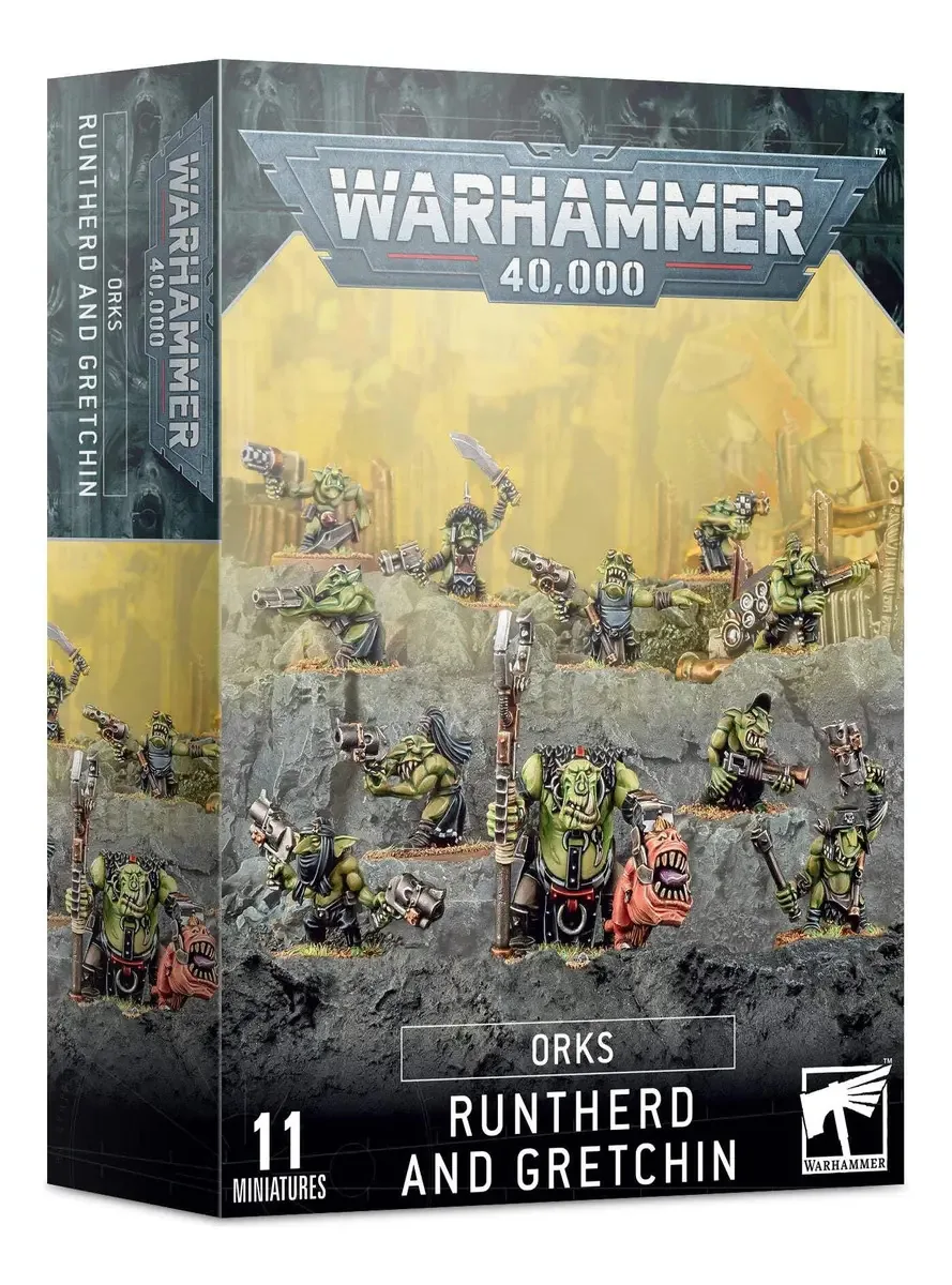 Jogos de guerra de Orkos Runther e Gretchin