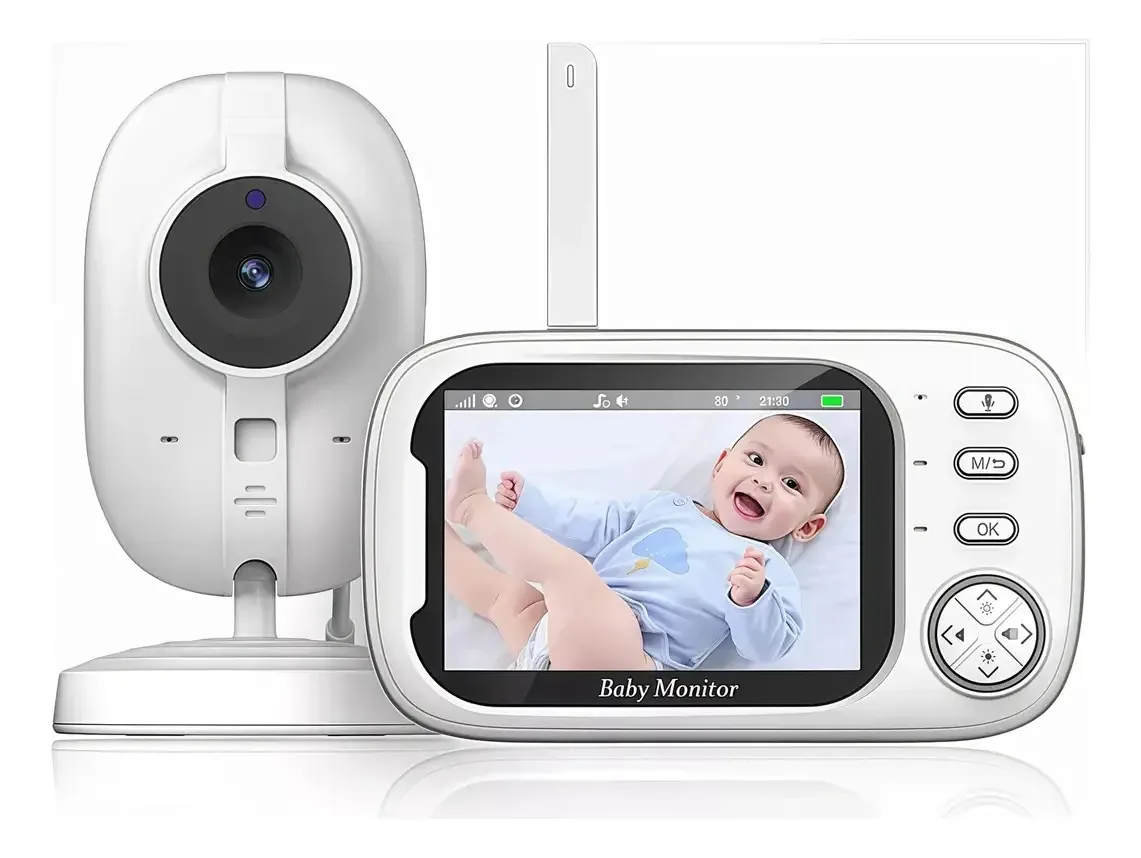 Babá Eletrônica Y-6000 Câmera Semfio Visão Noturna 20H 3.5'' Lcd Tela Grande De Alta Definição Multifuncional Alarme Com Microfone