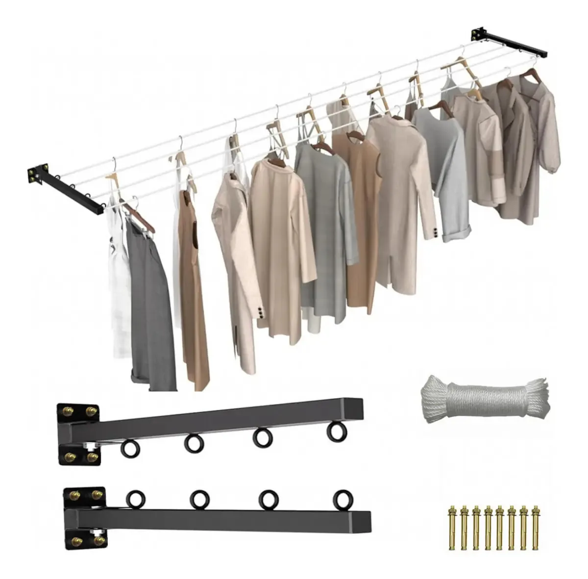 Rack de roupas dobrável Vortexa Rack de roupas retrátil