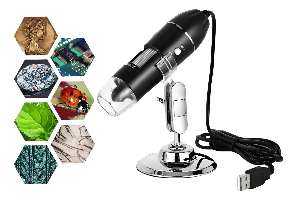 Microscópio Digital Didático Tecneu 1600X 1600X 5V Microscópio Digital