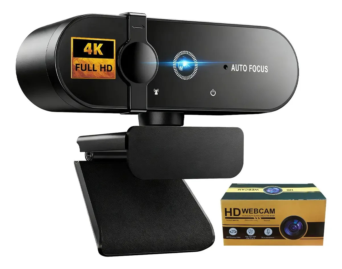 Webcam Ourlife Webcam Fhd 4k com microfone de foco automático - preto
