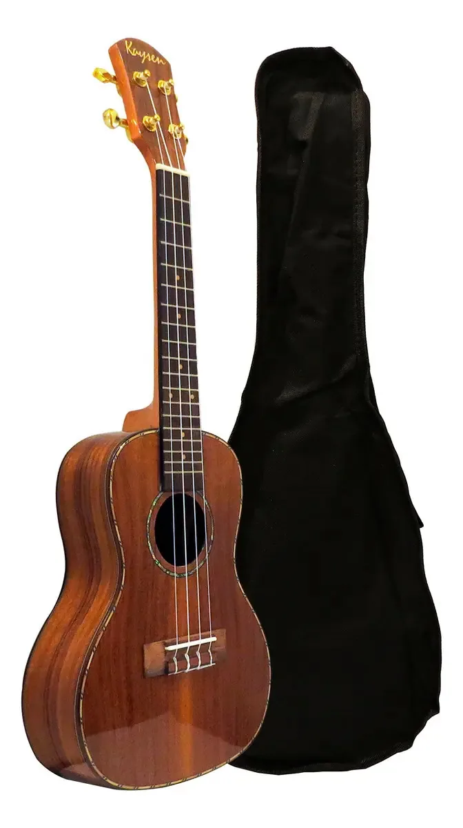 Excelente ukulele de concerto de estúdio de som e capa de ukulele marrom