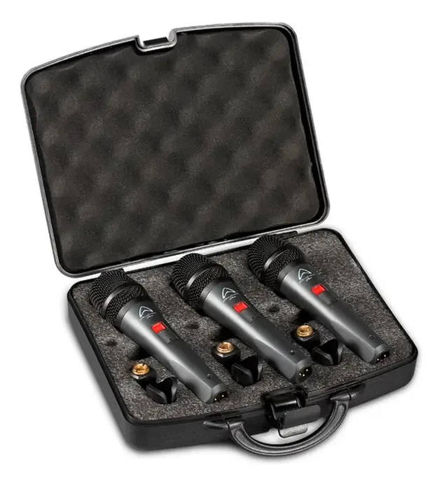 Pacote de 3 microfones Wharfedale DM-5.0s, com switch