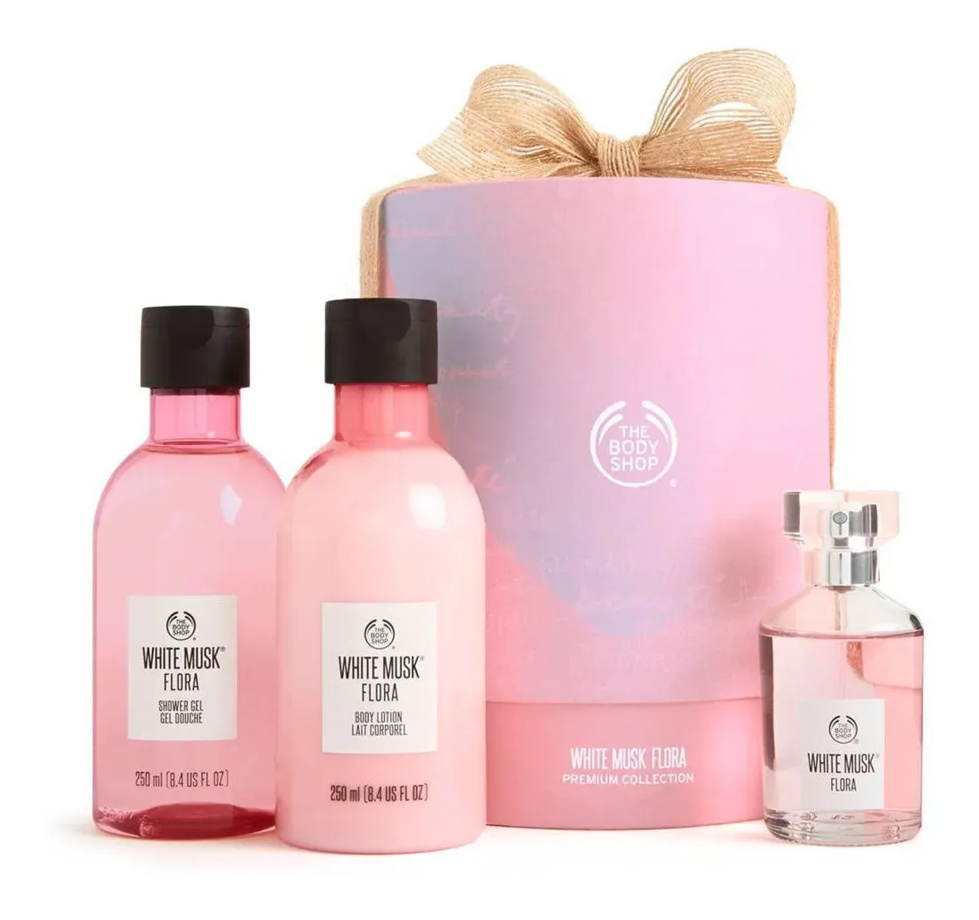 Conjunto de fragrâncias White Musk Flora The Body Shop Premium
