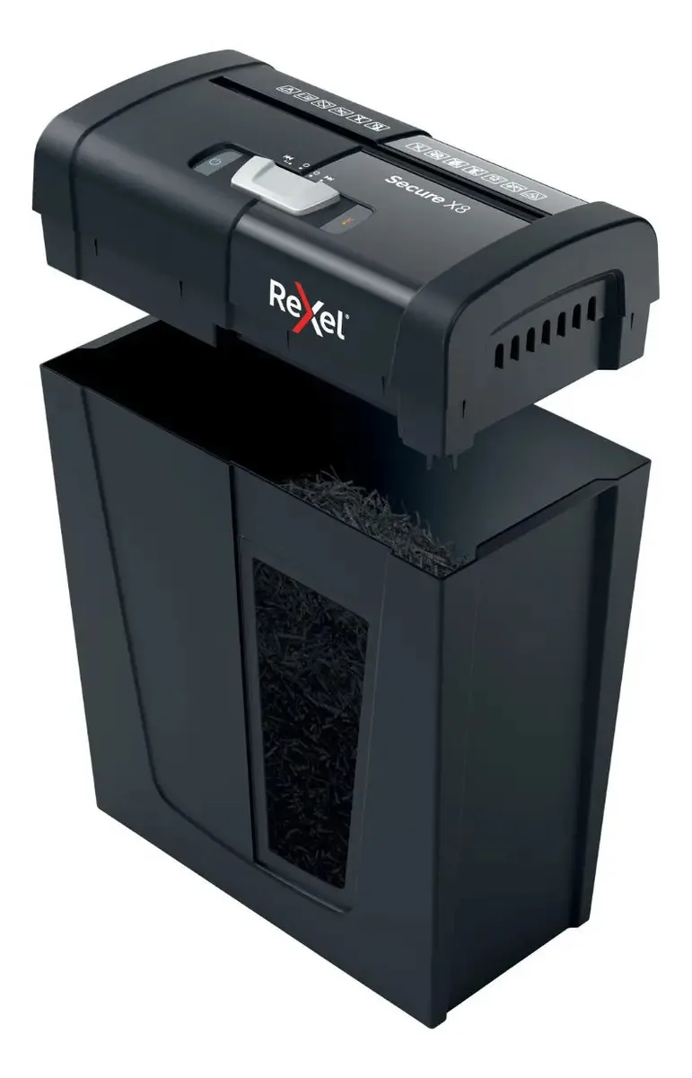 Triturador de papel preto Rexel Secure X8 14L