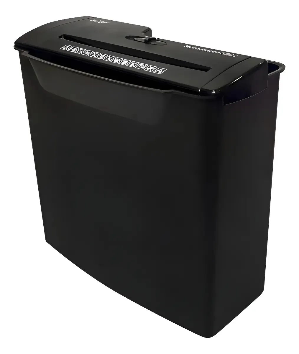 Triturador de Papel Rexel Momentum S202 Preto 9L Doméstico Tiras